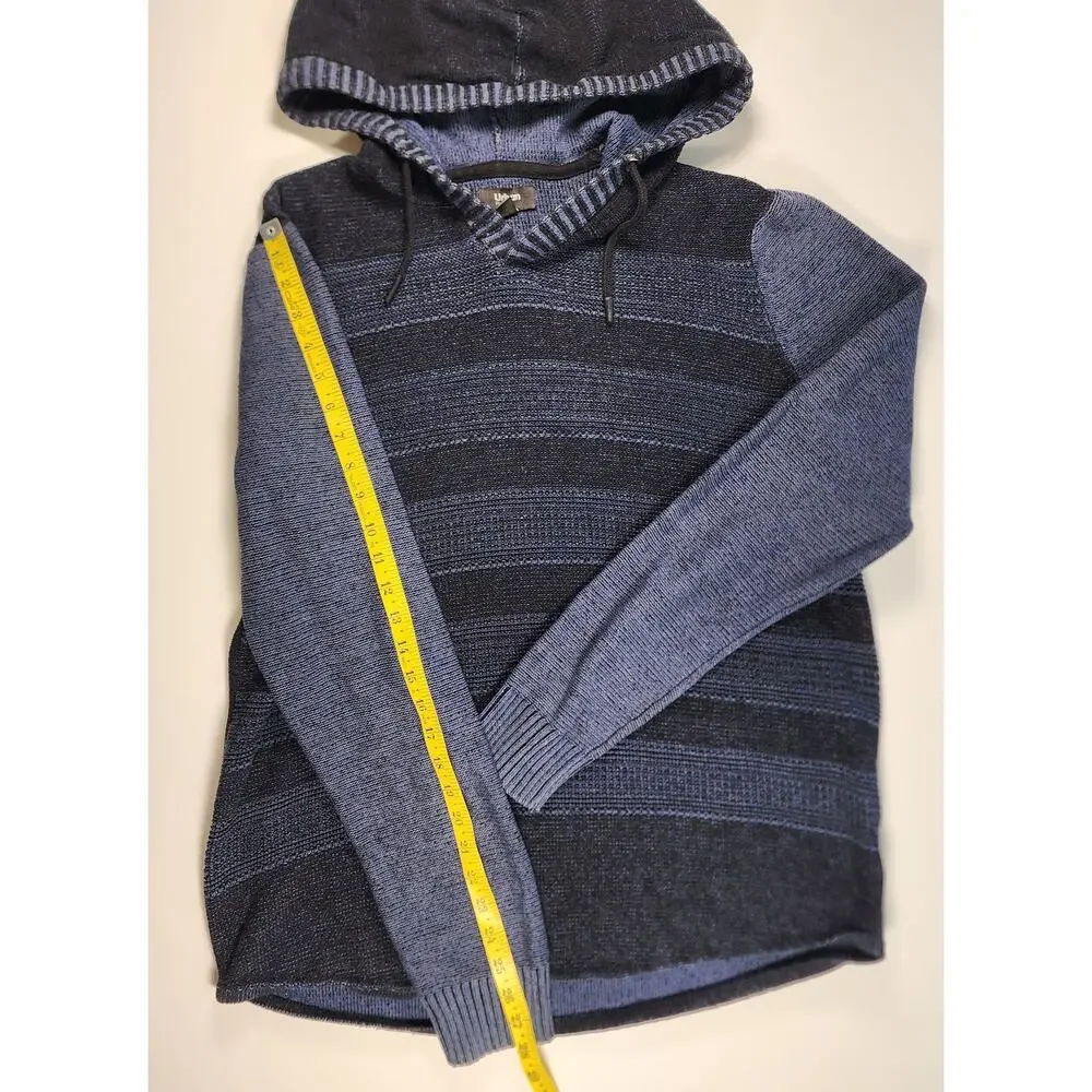Urban Pipeline Men's Striped Knit Hoodie XL Gray Black Casual